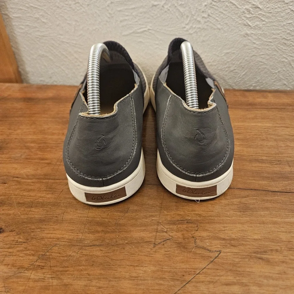 OluKai Pehuea Slip On Sneaker Womens Size 11‎ Gray Perforated Mesh Beach